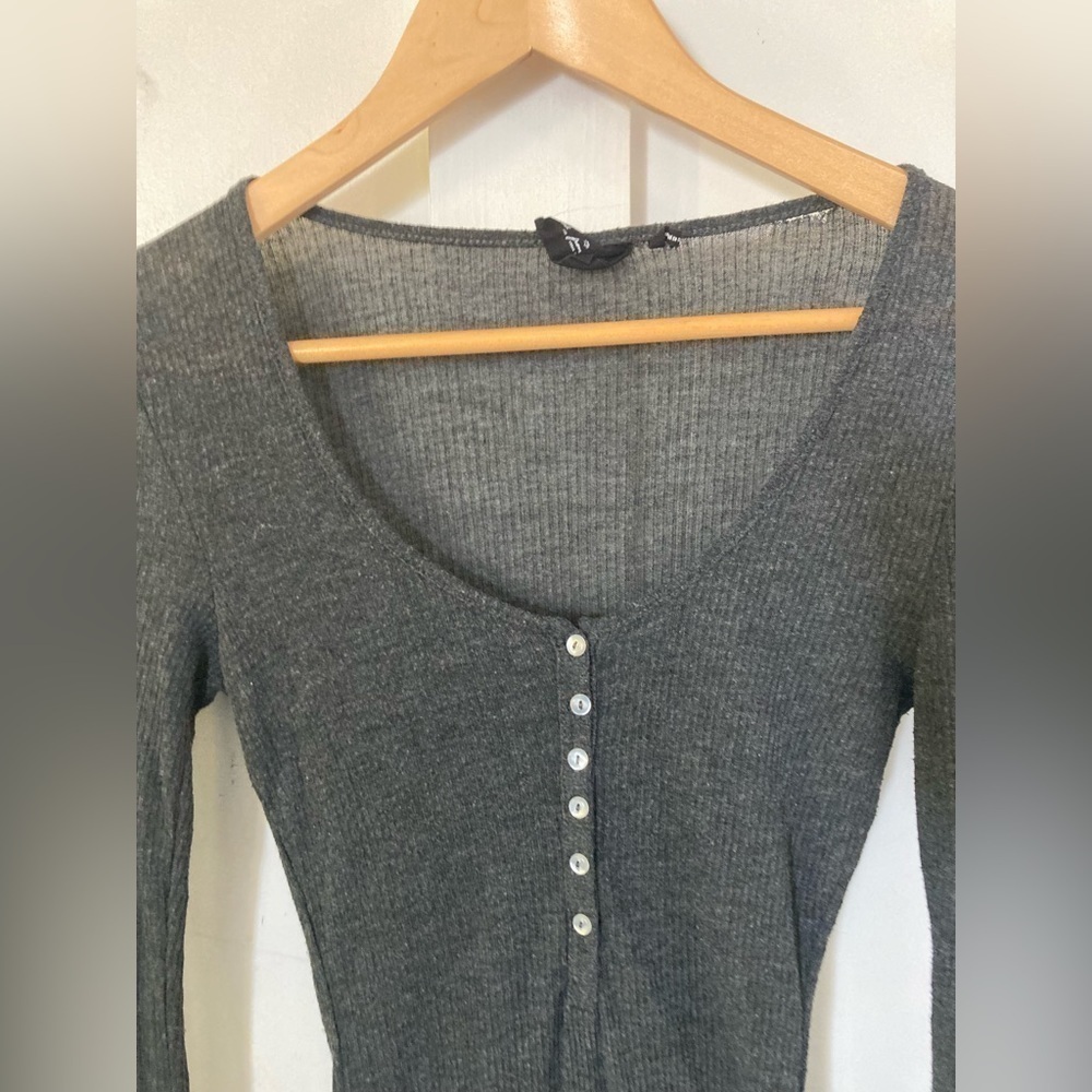 OUT from under Urban Outfitters ribbed knit bodycon popover tshirt - Picture 3 of 7